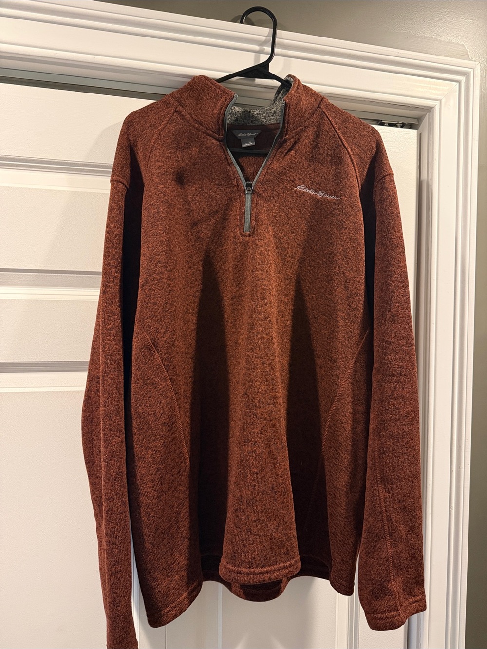 Eddie Bauer Men's Rust/burgundy Half-Zip Fleece Pullover